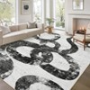 Modern Abstract Stripe Area Rugs for Living Room Ultra Soft Thin Low Pile Washable Carpet Indoor Non Slip Carpet Office Home Decor - 2 of 4