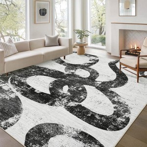 Modern Washable Area Rug Animal Snake Pattern Rug Home Decor Snake Carpet, Low Pile Non Slip Rug - 1 of 4