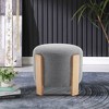 Ottoman Foot Rest Round Bag Floor Chair for Bedroom or Entryway in Gray - 4 of 4