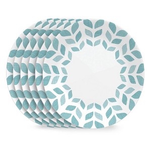 Corelle 8.5" 6pk Global Northern Pines Lunch Plate: Abstract Blue Vitrelle Salad Plates, Dishwasher-Safe, Service for 6 - 1 of 4