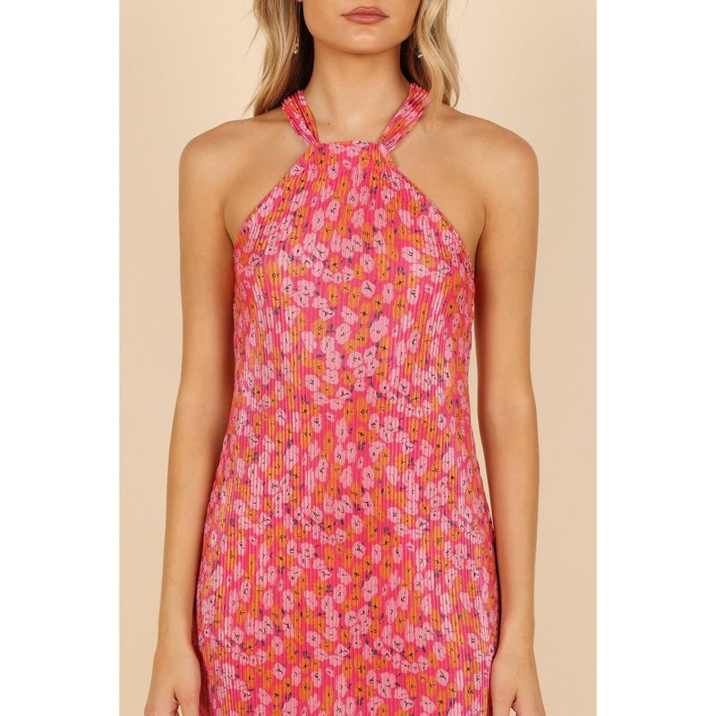 Petal and Pup Womens Melody Plisse Halter Mini Dress, 3 of 8