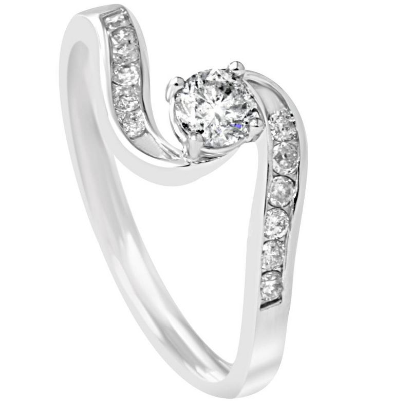 Pompeii3 1/2ct Twist Diamond Engagement Wedding Ring Set 14K White Gold, 3 of 6