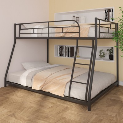 Lycvki Metal Twin over Full Bunk Bed, Noise Reduced, Squeak Free, Wooden Slat, No Box Spring Needed