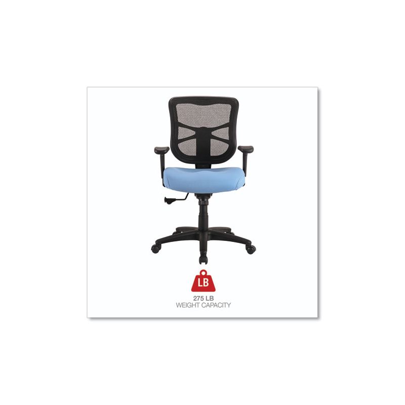 Alera Alera Elusion Series Mesh Mid-Back Swivel/Tilt Chair, Supports Up to 275 lb, 17.9" to 21.8" Seat Height, Light Blue Seat, 3 of 8