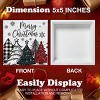 Rustic Merry Christmas Wooden Sign - Farmhouse Christmas Decor for Table or Shelf - 5 x 5 Inch - 3 of 4