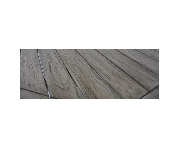 Teak Round Surf Side Outdoor Dining Table - Driftwood Gray - Courtyard Casual