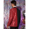 INSPIRE CHIC Men's Shawl Lapel Party Disco Shinny Color Block Sequin Blazer - 3 of 4