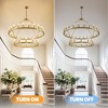 Modern Wagon Wheel Chandelier 2 Tier Farmhouse Chandeliers,Ceiling Pendant Light Fixture for Kitchen Entryway Dining Living Room - 2 of 4