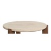 40" Travertine Top Coffee Table with Contemporary Design for Living Room or Modern Interiors - 4 of 4
