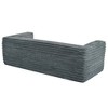 89" Corduroy 3-Seater Sofa with Squared Arms and No Assembly Required - 3 of 4