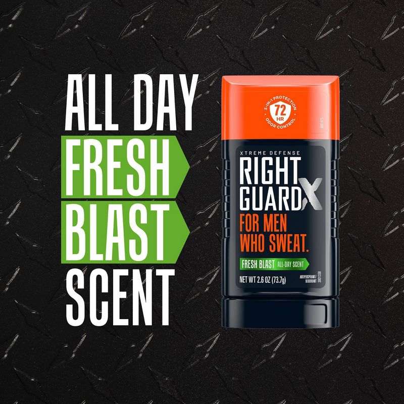 Right Guard Xtreme Defense Invisible Solid Antiperspirant &#38; Deodorant - Fresh Blast Scent - 2.6oz/2pk, 6 of 9