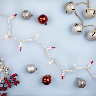 Northlight 50ct Mini String Lights Red/Clear - 10' White Wire