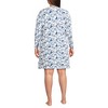 Lands' End Women's Cotton Interlock Long Sleeve Above the Knee Nightgown - 2 of 3