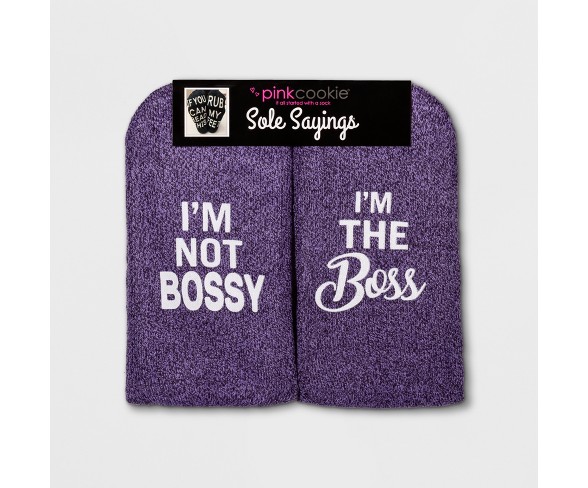 Women's "I'm Not Bossy I Am The Boss" Terry Socks - Purple One Size