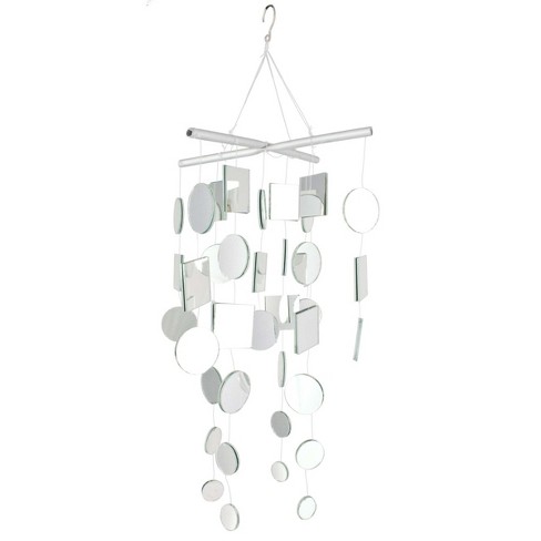 Small Round Capiz Wind Chime - White