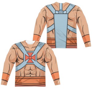 Men's Masters Of The Universe He Man Costumes (Front Back Print) Long Sleeve Costume T-Shirt - 1 of 4