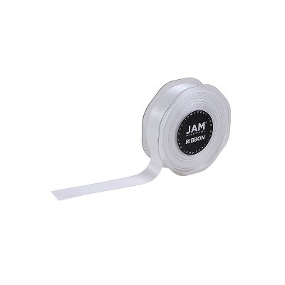 JAM Paper Double Faced Satin Ribbon White (807SAWH25)