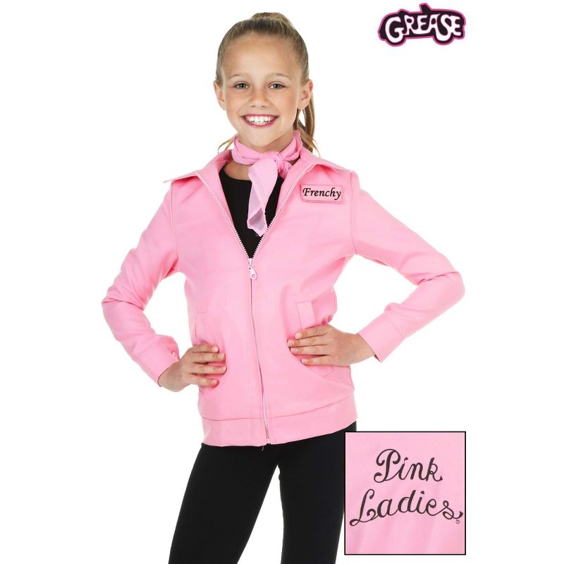 HalloweenCostumes.com Grease Girl's Pink Ladies Jacket Costume., 4 of 5