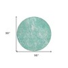 Teal Blue Aqua And Green Abstract Washable Indoor Outdoor Area Rug - 3 of 4