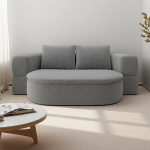 Twin Size Folding Convertible Sofa Bed with High-Density Foam & 2 Pillows - 1 of 4