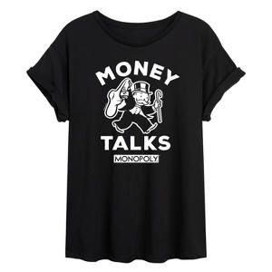 Women's - Monopoly - Money Talks Oversized Graphic T-Shirt - 1 of 4