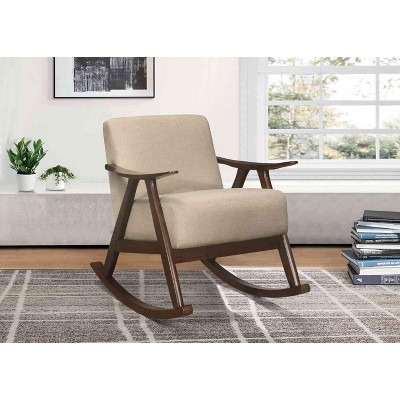 Xiyuyeu Upholstered Rocking Chair With Cushion Seat And Back,modern ...