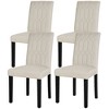 VECELO Dining Chairs Set of 2/4/6 Parsons Chairs with Solid Back Upholstered Dining Chairs Brown/Beige/Coffee - 2 of 4