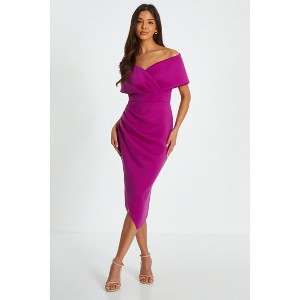 Scuba Bardot Wrap Midi Dress - 1 of 4