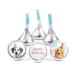 324ct Dog Birthday Party Stickers for Hershey's Kisses Kid's Favors, Party Supplies - DIY - Candy Not Included - By Just Candy - 1 of 2