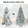 Tangkula Snow Flocked Christmas Tree Hinged Pine Tree with Solid Metal Stand - 4 of 4