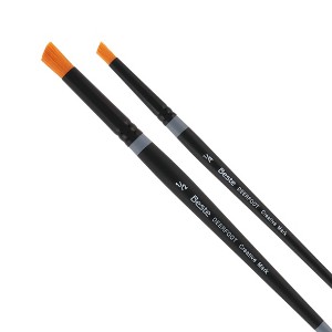Creative Mark Beste Golden Taklon Deerfoot Stippler #1 - 3 Pack Artist Brush, Professional Watercolor Brushes, For Acrylic Painting, Short Handle, - 1 of 4