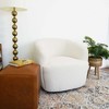 Mina Boucle Swivel Chair with High-Density Foam, 360¡ã Steel Base, and Round Arms for Living Room - 3 of 4