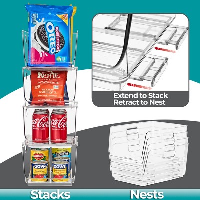 Sorbus 4 Pack Medium Open Front Clear Stackable Fridge Storage Bins - Great for Kitchen Organization, Pantry Storage and more — фото 5
