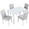 MAYEERTY 7-piece Dining Set - Rectangular Wood Table & 6 Upholstered Chairs for Family Gatherings - 4 of 4