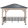 Outsunny 11' x 11' Grill Gazebo Canopy, Hardtop Gazebo with Three Bar Counters, Metal and Acrylic Combined Roof - 4 of 4