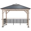 Outsunny 11' x 11' Grill Gazebo Canopy, Hardtop Gazebo with Three Bar Counters, Metal and Acrylic Combined Roof - image 4 of 4