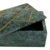Set of 3 Marble Box with Gold Linear Lines Green- Olivia & May: Modern Rectangular Storage, Spot Clean - 3 of 4
