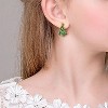 Green Crystal Christmas Tree Clip-On Earrings, Gold Tone Stud Design. - 4 of 4