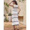 INSPIRE CHIC Women's Crochet Cover Ups Striped Hollow Out Swimsuit Sleeveless Coverup Beach Dress - 3 of 4
