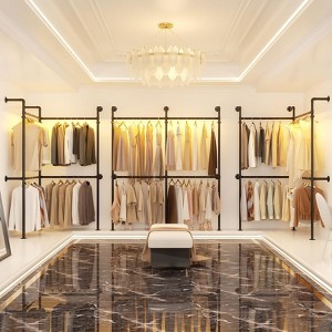 Besiost Corner Wall Mounted Closet System, Pipe Clothing Rack with Hanging - 1 of 4
