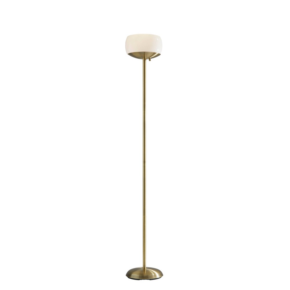 Photos - Floodlight / Street Light Adesso Jessica 300W Torchiere Antique Brass - : ETL Listed, Dimmable Glass 