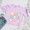 Simply Sage Market Checkered Flowers Boxy Crop Top - 3 of 4