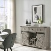 OKD 54" Wine Bar Cabinet w/Sliding Barn Door, Kitchen Coffee Bar Cabinet w/Wine & Glass Rack, 3 Drawers, Large Buffet Sideboard - 2 of 4