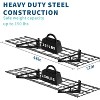 Heavy Duty Wall Mounted Garage Shelving with Hooks,200 lbs Load Capacity per Shelf, Black, 2-Pack - 4 of 4