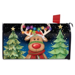 Briarwood Lane Christmas Mailbox Cover  - Standard Size - Festive Reindeer For Christmas Mailbox Cover - 1 of 2