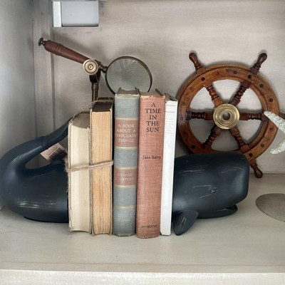 Fermalibri Creative Co-op A Forma Di Balena In Resina – Set Di 2, Altezza 17,1 Cm - 3