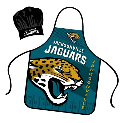 NFL Apron & Chef Hat Set, with Large Team Logo - Jacksonville Jaguars