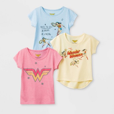 Toddler Girls' 3pk Wonder Women T-Shirt 