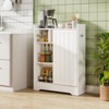 Tangkula Bathroom Floor Cabinet w/2 Sliding Doors & Adjustable Shelves for Small Spaces - 3 of 4