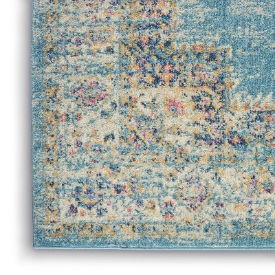 Traditional Geometric Blue Synthetic 8' x 10' Area Rug